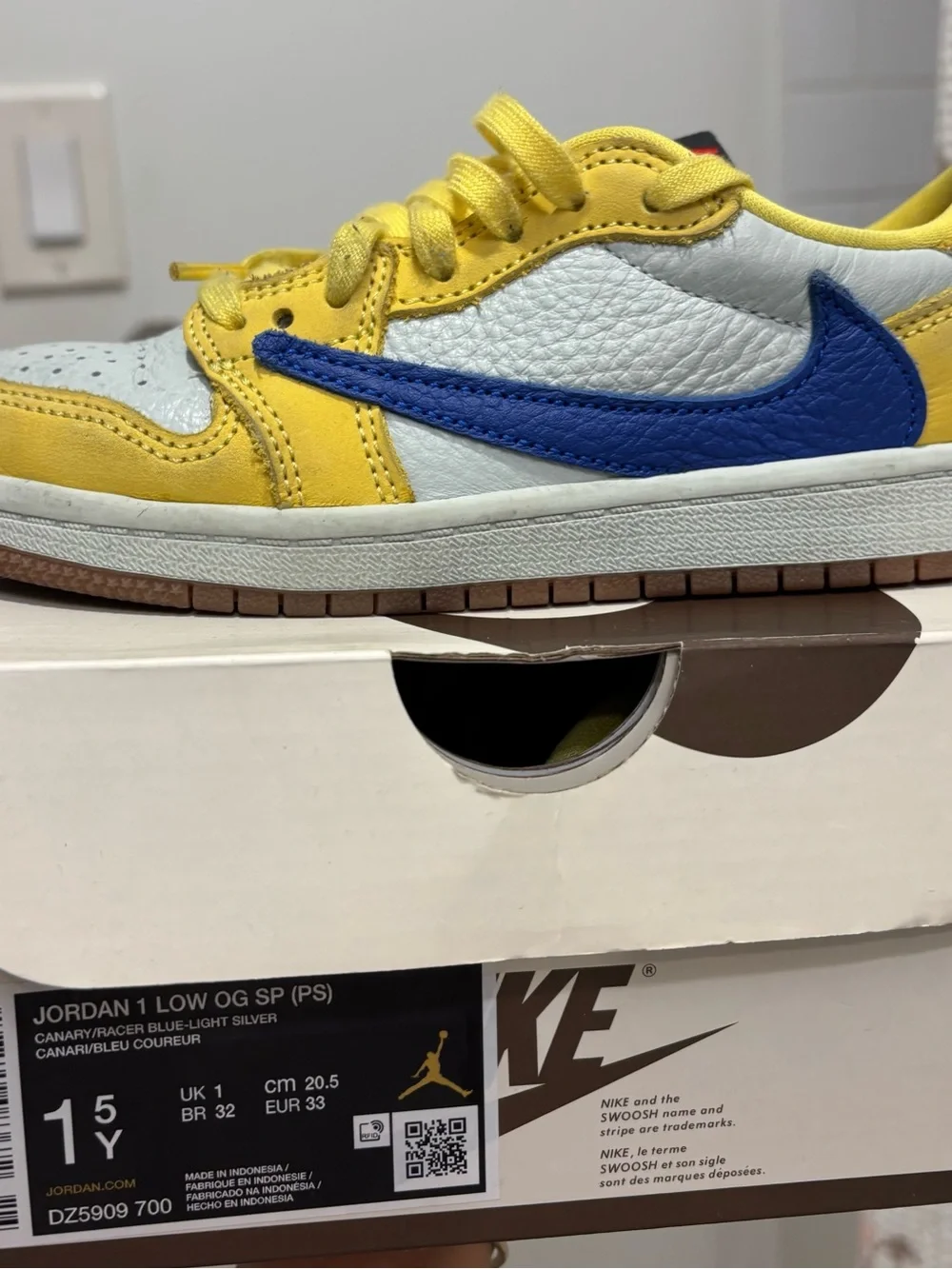 Nike Jordan 1 Low OG PS - Yellow, White & Blue
